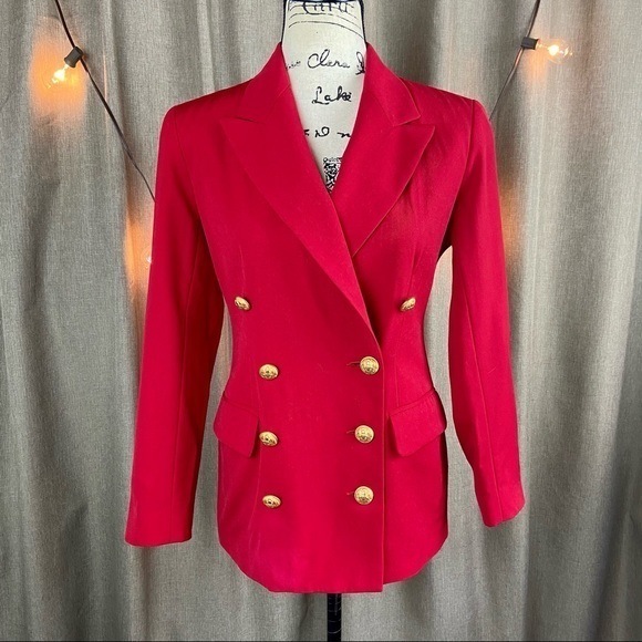 Ann Taylor Jackets & Blazers - Ann Taylor Double Breasted Red Blazer
